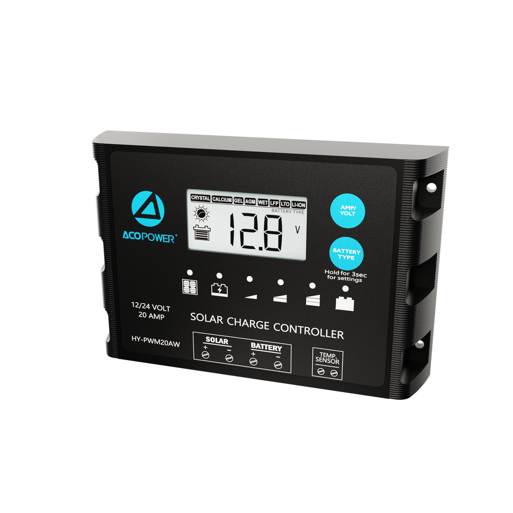 ProteusX 20A PWM Charge Controller w/ Alligator Clips & Solar Connector